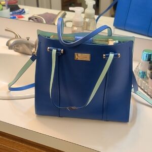 Kate Spade Vibrant Blue and Mint Tote